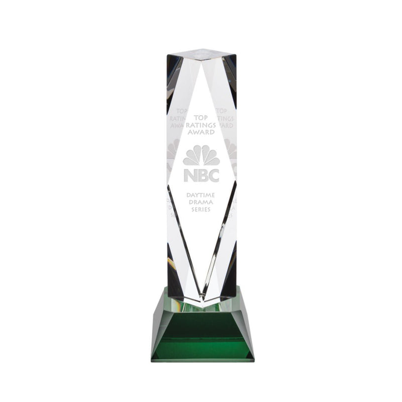 Crystal President Award on Base - Green - shoptrophies.com