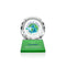 Crystal Seville VividPrint™ Award on Base - Green - shoptrophies.com