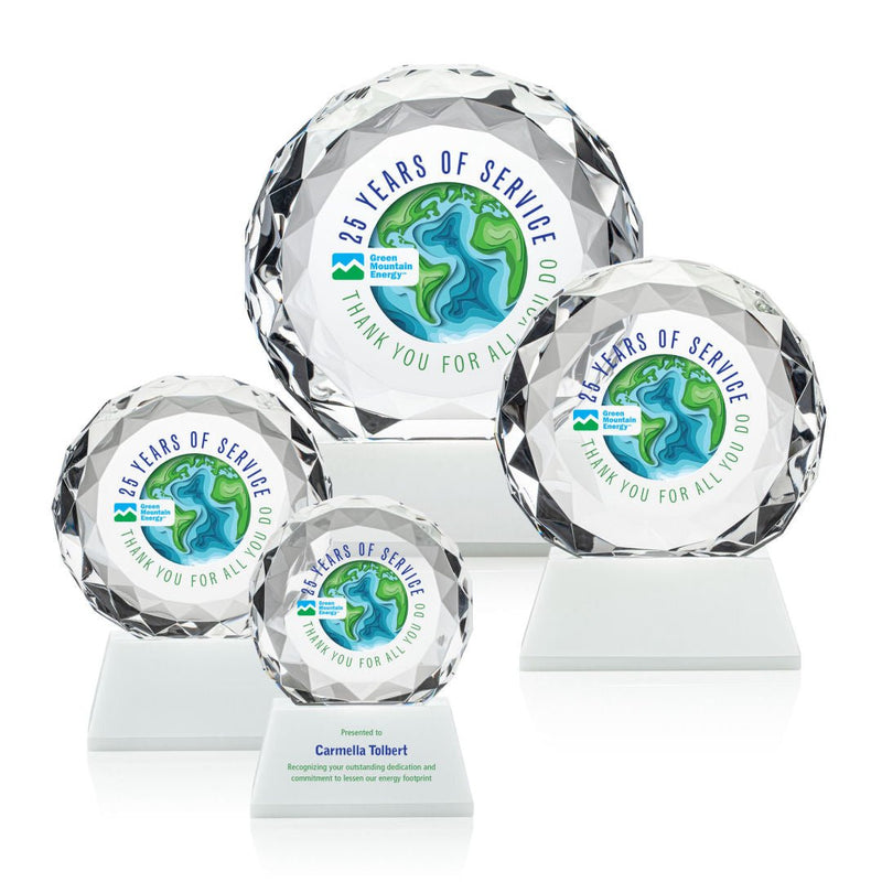 Crystal Seville VividPrint™ Award on Base - White - shoptrophies.com