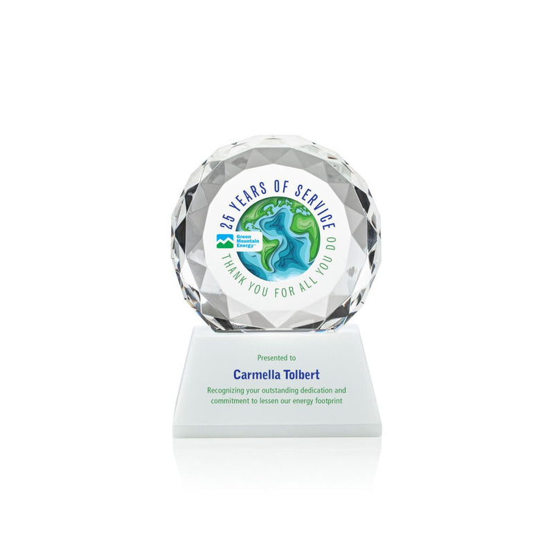 Crystal Seville VividPrint™ Award on Base - White - shoptrophies.com
