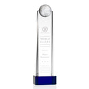 Crystal Sherbourne Globe Blue Base Award - shoptrophies.com