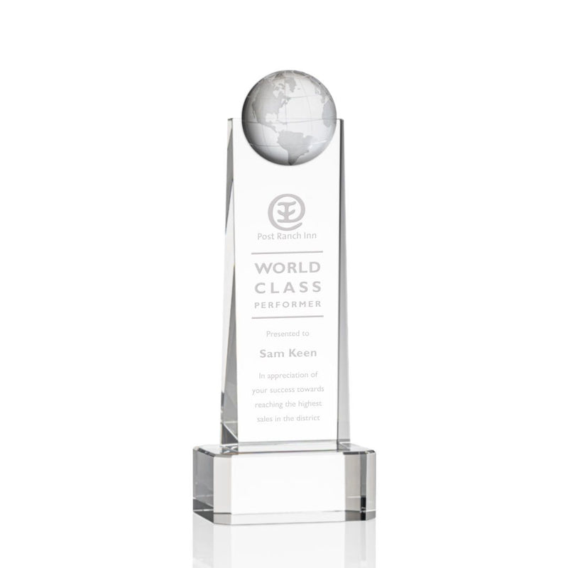Crystal Sherbourne Globe Clear Base Award - shoptrophies.com