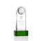 Crystal Sherbourne Globe Green Base Award - shoptrophies.com