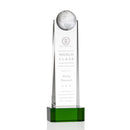 Crystal Sherbourne Globe Green Base Award - shoptrophies.com