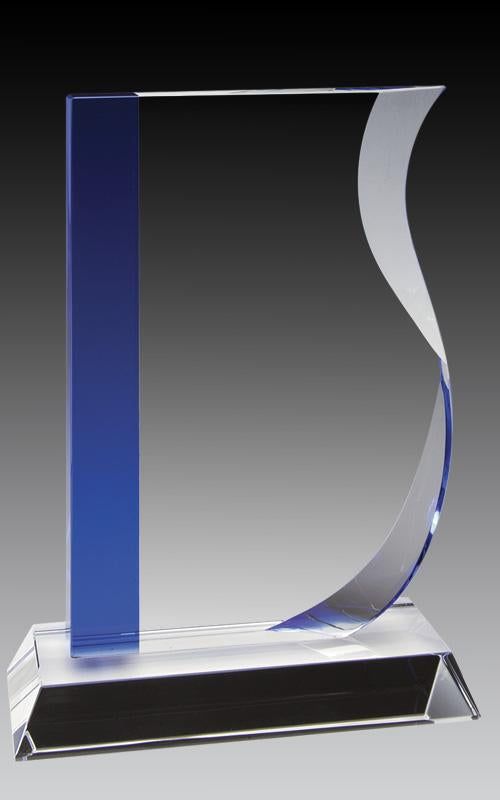 Crystal Wave Blue Accent Award - shoptrophies.com