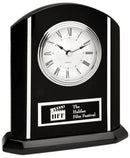 Curved Top Standing Clock Black and Silver - shoptrophies.com
