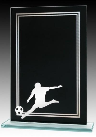 Glass Black & Silver Soccer Award - shoptrophies.com