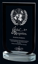 Glass Laurier Black Award - shoptrophies.com