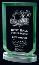 Glass Laurier Green Award - shoptrophies.com