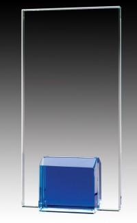 Glass Plaque Blue Base Award - shoptrophies.com