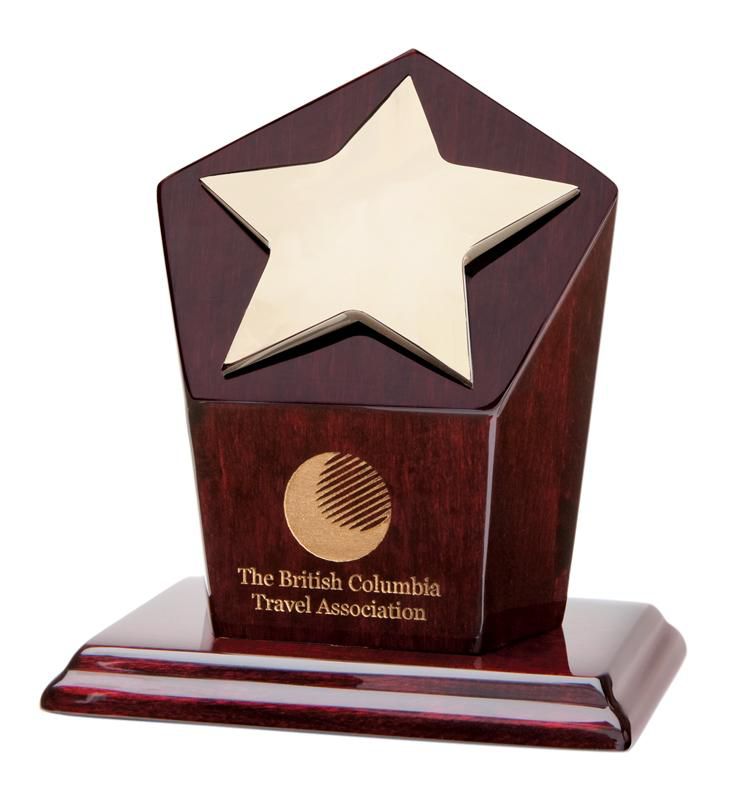 Gold Star Rosewood Tower Award - shoptrophies.com