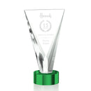 Mustico Optical Crystal Award Green Base - shoptrophies.com