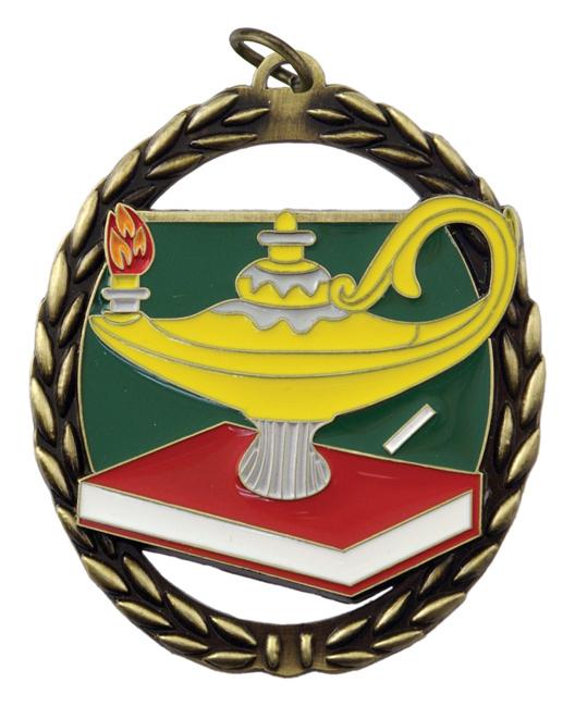 Negative Space Lamp of Knowledge Medal - shoptrophies.com