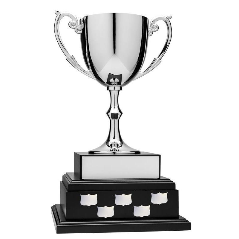 Nickel Plated Black Annual Base Silver Cup - shoptrophies.com