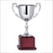 Nickel Plated Square Rosewood Base Silver Cup - shoptrophies.com