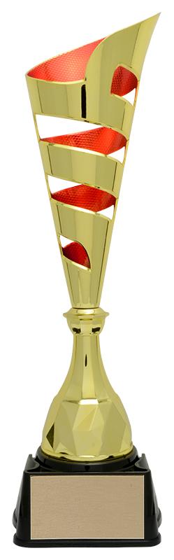 Plastic Vito Cup in Gold and Red - shoptrophies.com
