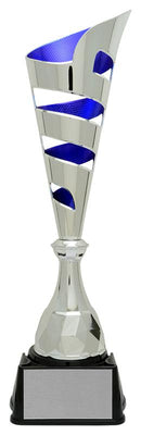 Plastic Vito Cup in Silver and Blue - shoptrophies.com