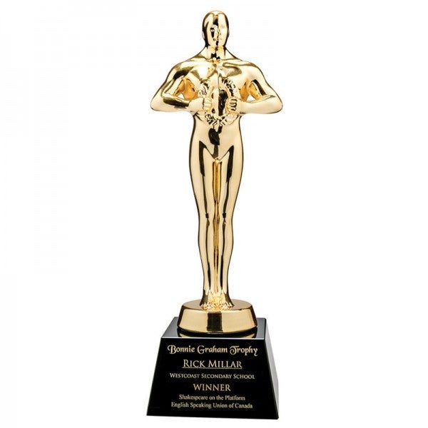 Polished Metal and Crystal Oscar Replica Award - shoptrophies.com
