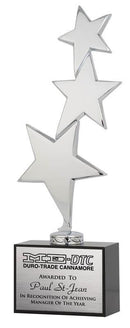 Polished Silver 3 Stars Award - shoptrophies.com