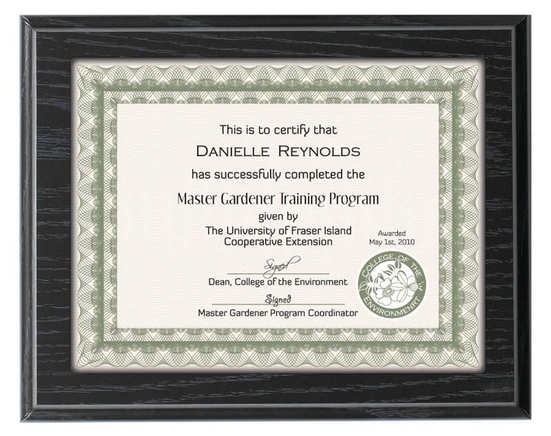 Recessed Black Oak Certificate Holder Plaque - shoptrophies.com