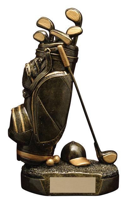 Resin Aztec Gold Golf Bag Trophy - shoptrophies.com