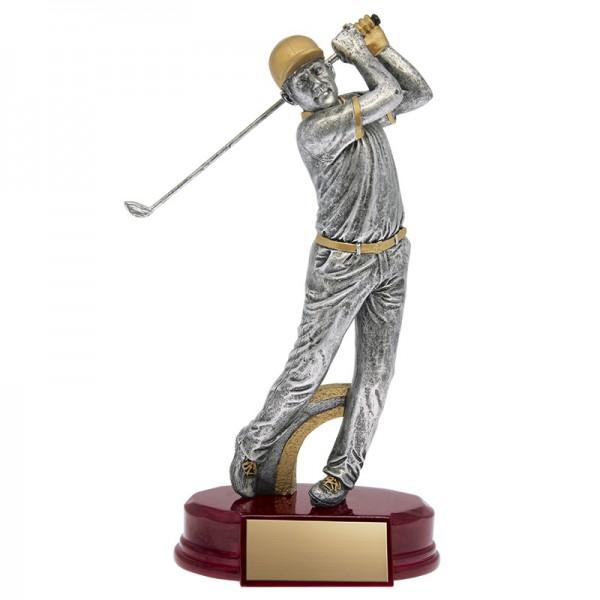 Resin Classic Male Golfer Silver & Gold Trophy - shoptrophies.com