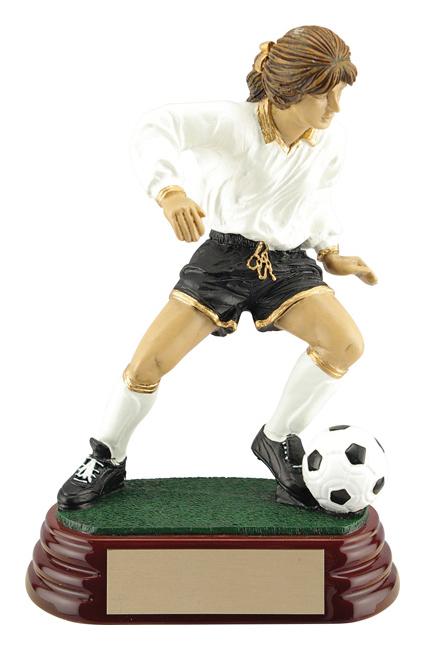 Resin Female Player 2 Soccer Trophy - shoptrophies.com