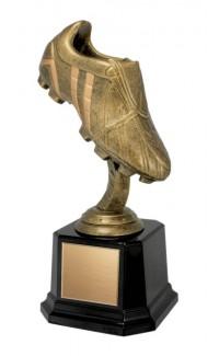 Resin Icon Soccer Boot Figure on Black Square Base Trophy - shoptrophies.com