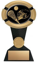 Resin Impact Series Lacrosse Trophy in Black and Gold - shoptrophies.com
