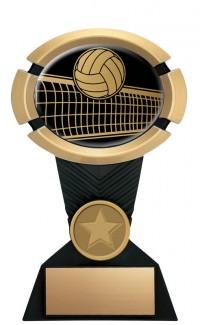 Resin Impact Volleyball Black Gold Trophy - shoptrophies.com