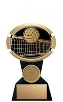 Resin Impact Volleyball Black Gold Trophy - shoptrophies.com