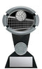 Resin Impact Volleyball Black Silver Trophy - shoptrophies.com
