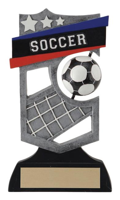 Resin Shield Spinner Soccer Trophy - shoptrophies.com