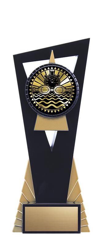 Resin Solar Series Swimming Trophy in Black and Gold - shoptrophies.com