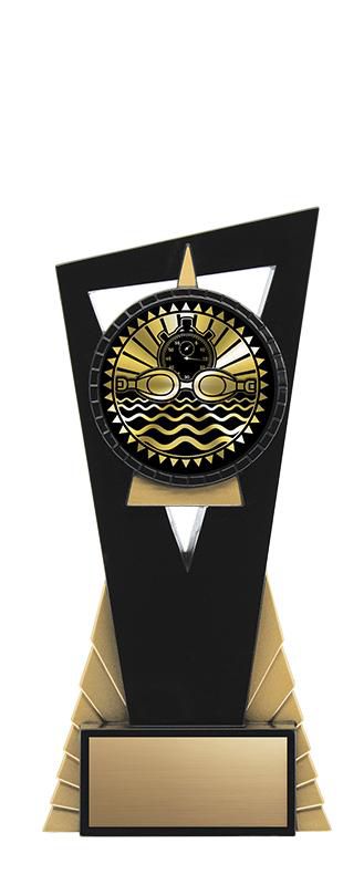 Resin Solar Series Swimming Trophy in Black and Gold - shoptrophies.com