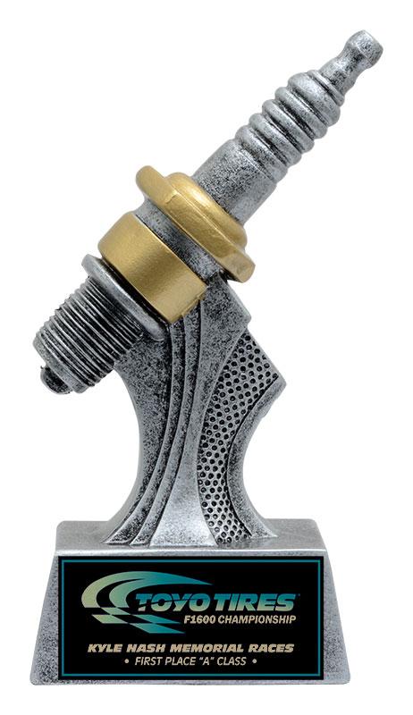 Resin Spark Plug Racing Trophy - shoptrophies.com