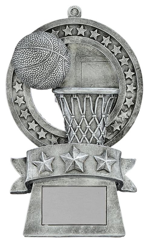 Resin Star Medal Basketball Trophy - shoptrophies.com