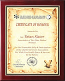 Rosewood Piano Finish Certificate Holder Plaque - shoptrophies.com