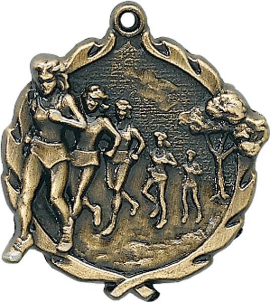 Sculptured Female Cross Country Medal - shoptrophies.com