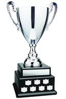 Silver Annual Cup on Black Piano Finish Base - shoptrophies.com