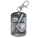 Silver Baseball Zipper Pull Dog Tag Zipper - shoptrophies.com