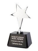 Silver Star Black Crystal Award - shoptrophies.com