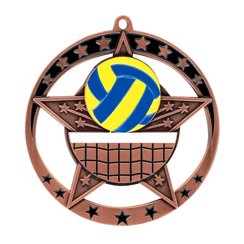 Star Volleyball Medal - shoptrophies.com